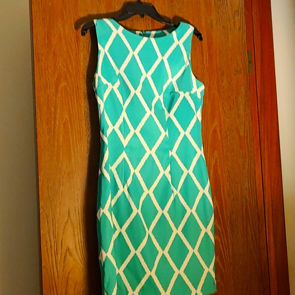 ALYX Size 8 Green/White Sleeveless Sheath Dress